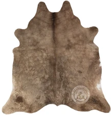 Real Cowhide Rug Dark Taupe - Size 6 X 6-7'