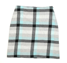Talbots Womens Multicolor Plaid Wool Blend Side Zip Lined Fitted Pencil Skirt 4
