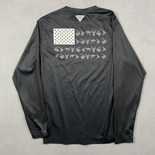 Columbia PHG Shirt Mens Small Black Game Flag Terminal Shot Long Sleeve UPF 50