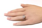 14K White gold illusion cluster round Natural .87ct SI1 H diamond ring band 5.7g — photo 9
