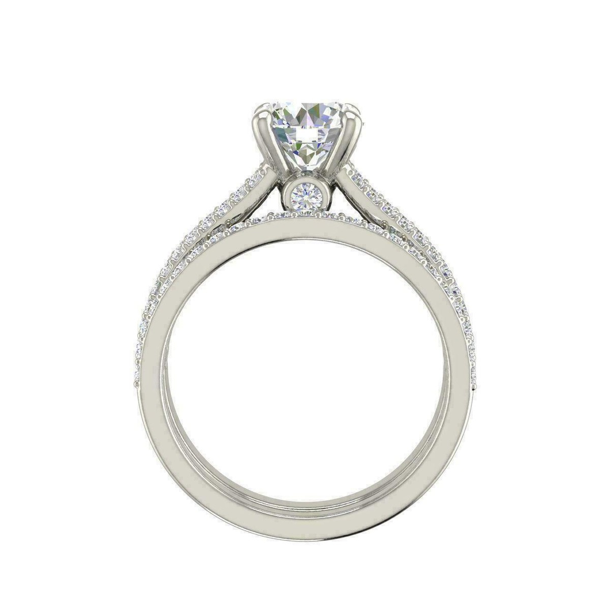 Amour 5 1/5 CT TGW White Topaz and Diamond Accent Estate Ring In Sterling Silver Amour 5 1/5 CT TGW White Topaz and Diamond Accent Estate Ring In Sterling Silver