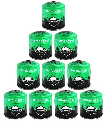 CAMPCOOGA Stechkartusche 10 Stück für Kocher Bunsenbrenner Butan Kartusche Camping 190 Gra