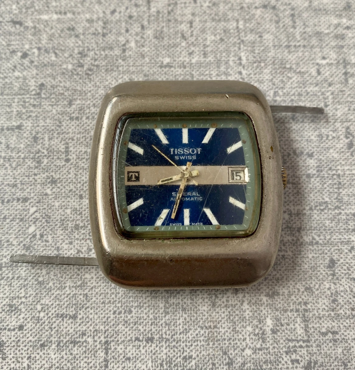 Tissot Swiss Sideral Automatic Monaco Cal 2481 Vintage Men s Watch Blue Dial