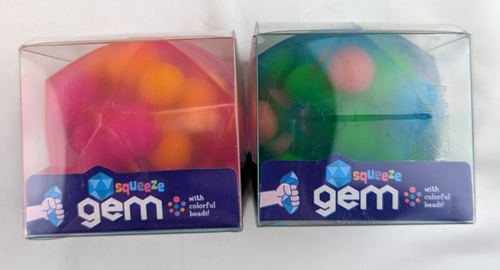 Squishy Fidget Stress Relief Balls Sensory Toys - Squeeze Gems - 2 pack