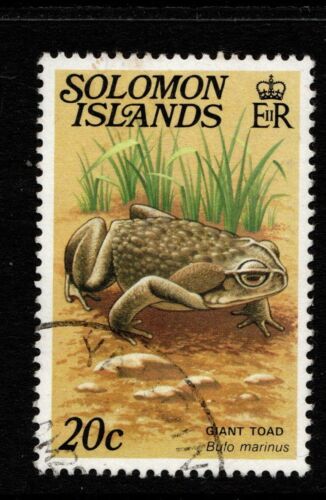 SOLOMON ISLANDS 1979 20c GIANT TOAD REPTILES Nice Used - Picture 1 of 2