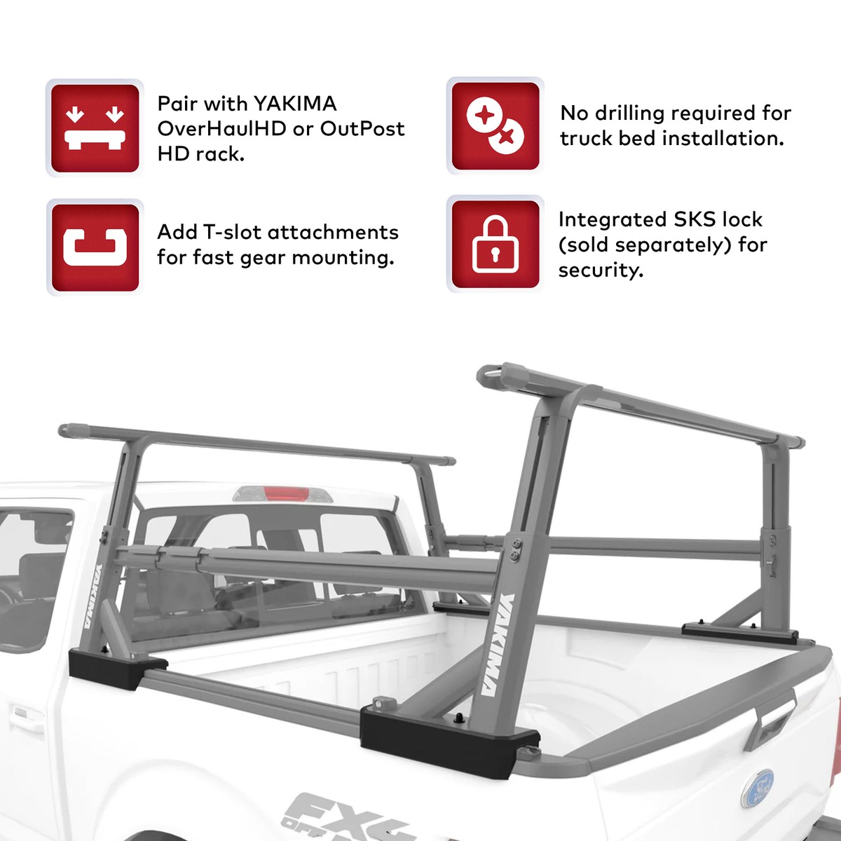 YAKIMA Truck Bed Track HD Kit for OverHaul HD OutPost HD (2Pc