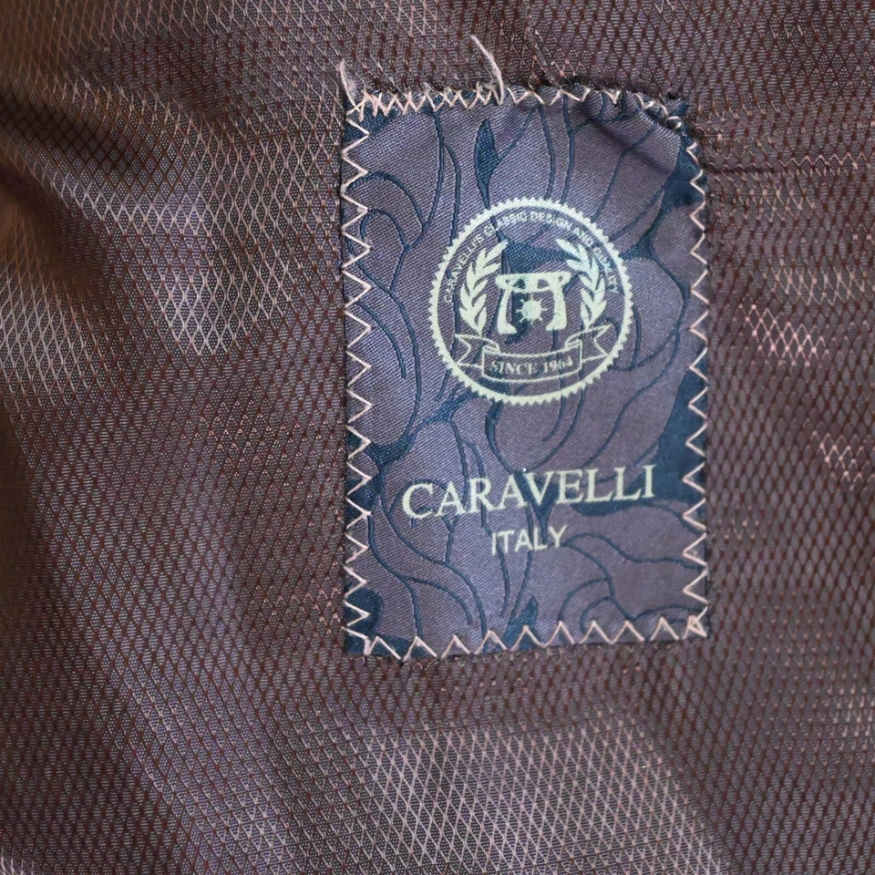 Caravelli 40L 33x30 Negro Marrón Rayas Hombres Chaqueta Pantalones Traje Foto 4 de 4