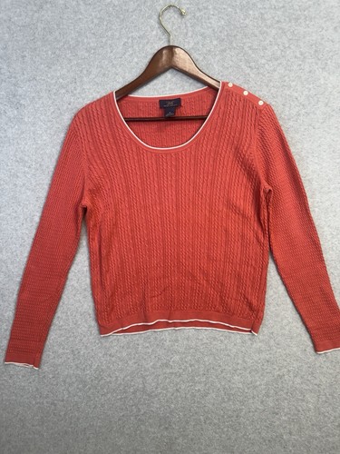 Maglione maglia cavo 346 Brooks Brothers manica lunga seta cotone arancione taglia M usato in ottime condizioni - Foto 4 di 12