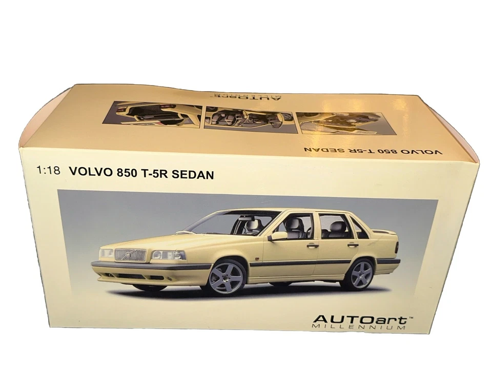 1/18 AUTOart Volvo 850 T5-R Sedan 1995 Cream Yellow Rare - Image 3 of 4