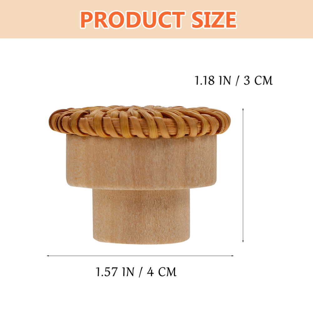 4pcs Drawers Wardrobe Simple Wooden Knobs Furniture Knobs Wooden Drawer