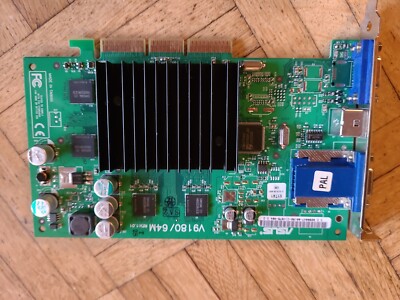 Grafikkarte ASUS V9180/64M Rev:1.01 nVIDIA AGP8x 64MB 128Bit 2xVGA TV-Out 