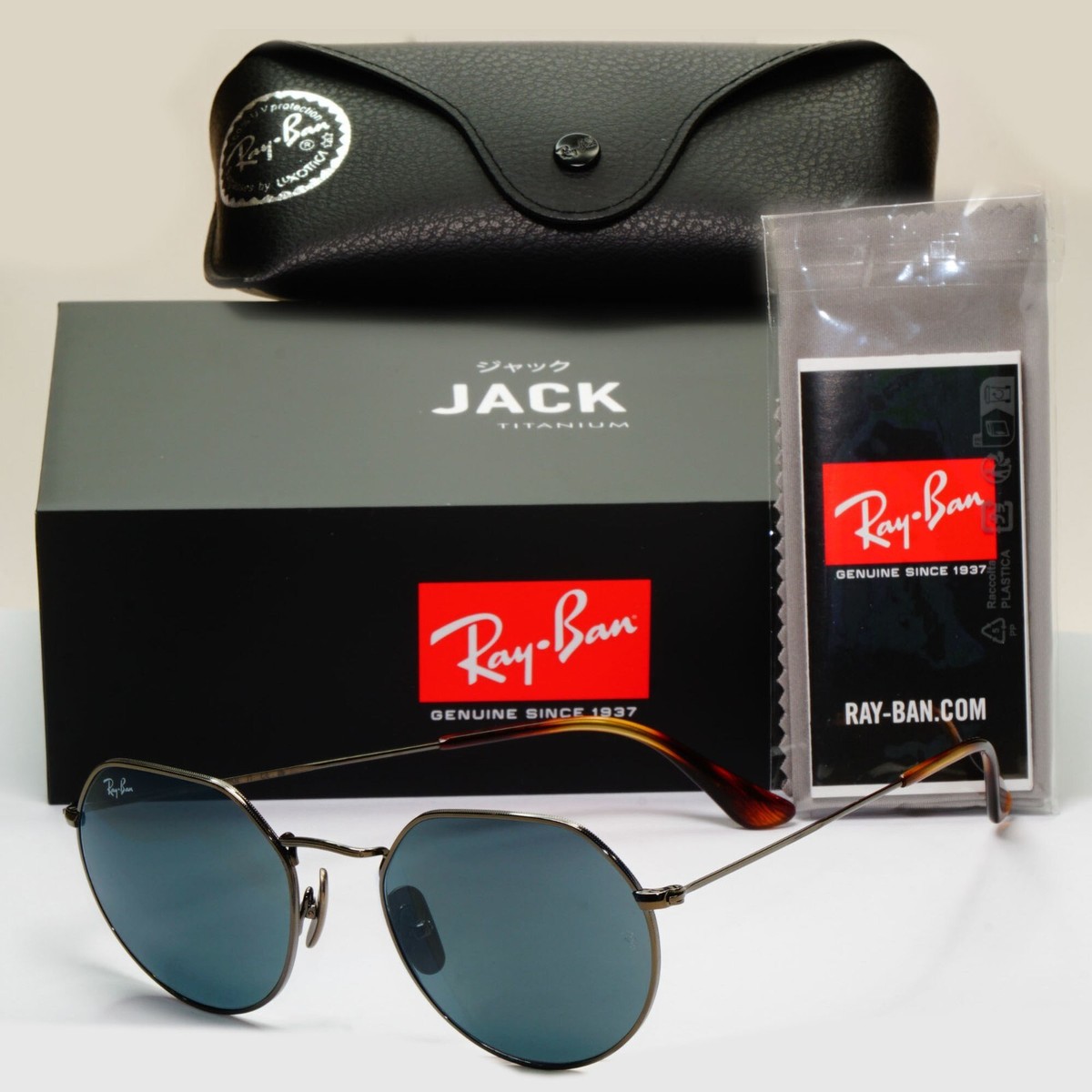 Ray-Ban Sunglasses Jack Titanium Gunmetal Dark Blue RB 8165 9244