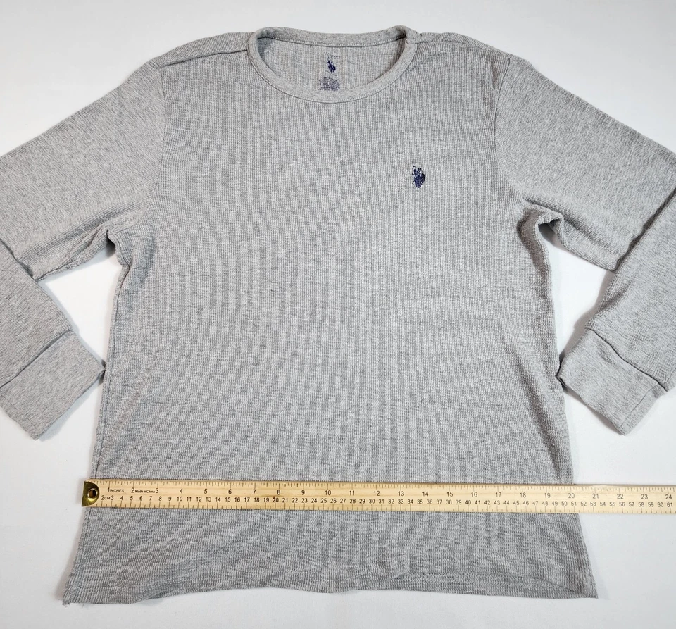 U.S Polo Assn Ropa de Dormir Camisa Acanalada Cuello Redondo Manga Larga Para Hombres Talla Grande Foto 3 de 4