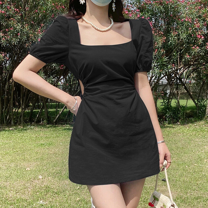Ladies square top neck dresses