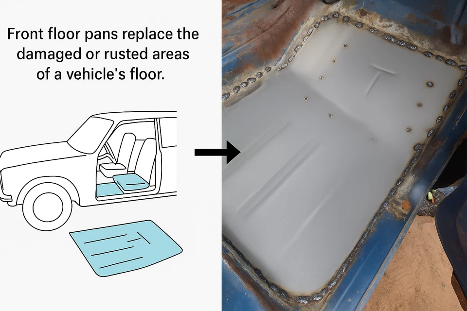 PAIR For 1967 1968 1979 FORD F100 F150 F250 F350 & BRONCO FRONT FLOOR PAN Foto 3 de 4