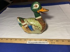 Vintage 1960's Japan Tin Litho Friction Duck Daiya Head Moves Mouth Parts Repair
