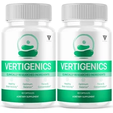(2 Pack) Vertigenics Brain and Nootropic Supplement Vertigenix (120 Capsules)