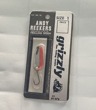 Grizzly Andy Reekers Size 1 Trolling Spoon Orange Silver 01-076 RARE VINTAGE NIP