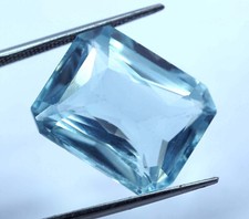Certified 15.75 Ct Natural Flawless Sky Blue Aquamarine Emerald Loose Gemstone