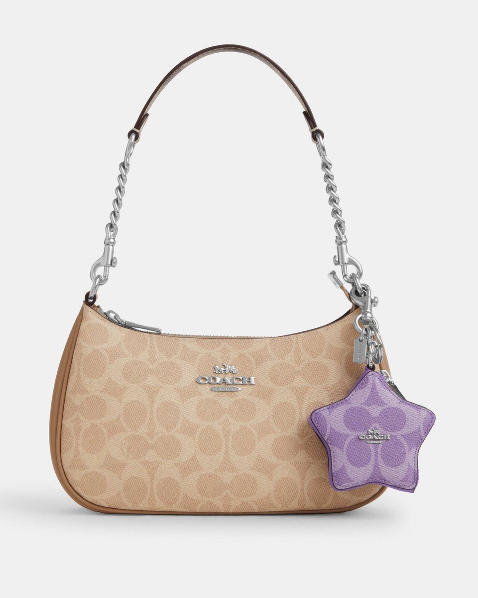 NWT Coach Star Signature Bag Charm In Silver/Iris | eBay