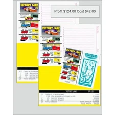 VICTORY LANE (2) - Collectible stock car racing themed break-open tickets games