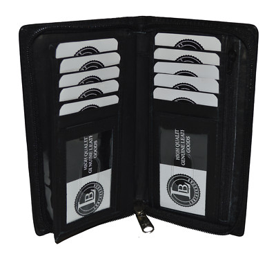 Card Pocket Leatherboss Tall Snap Wallet – Sleek Black Leather Credit Card Holder For Men & Women (Made In India) Leatherboss Credit Card Holder - Foto 7