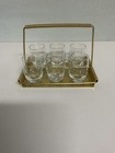 6 alte Schnapsgläser auf DDR Tablett Aluminium Vintage Bar Retro Schnapsglas
