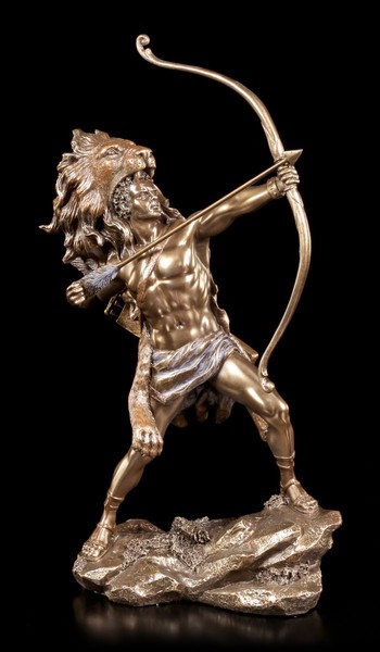 Herkules Figur Mit Bogen - Herakles Statue - Bronze-Optik Veronese-image