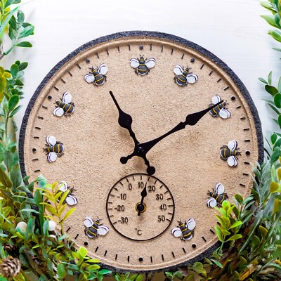 Stick Insect Clock Bee Garden Wall Clock Outdoor Insect Decor Home Weather Proof ...