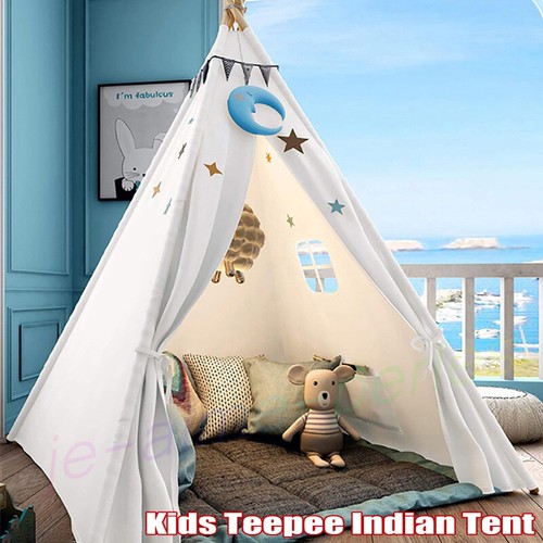 160CM Large Canvas Kids Teepee Indian Tent Indoor·Outdoor Children Play House`UK - Picture 2 of 17