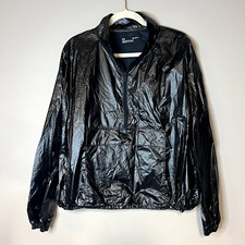 Under Armour UA Metallic Woven Anorak Womens Jacket Black 1349348 Medium