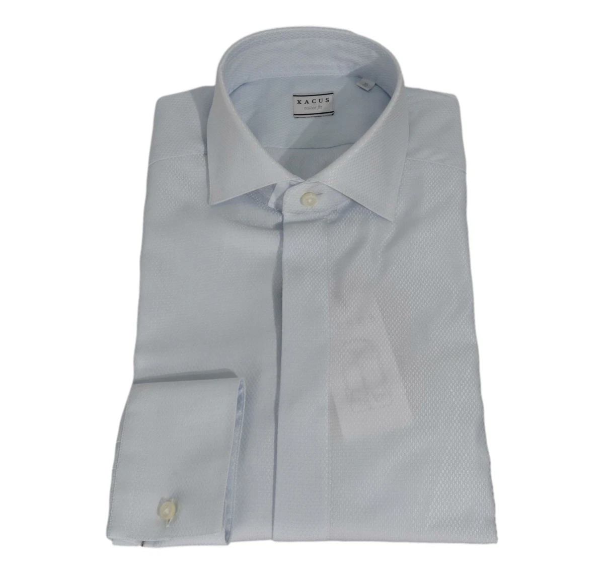 Cromoncent Camicia Uomo Maniche Lunghe Con Cravatta E Fazzoletto Da Tasca Abbinati, Grigio, Taglia X-Small, Misto Cotone