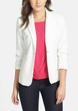 White Blazer Leather Party Stylish Formal Real Lambskin Handmade Designer Women