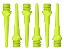 100 Tufflex 2BA Plastic 20mm Soft Tip Dart Points - Yellow