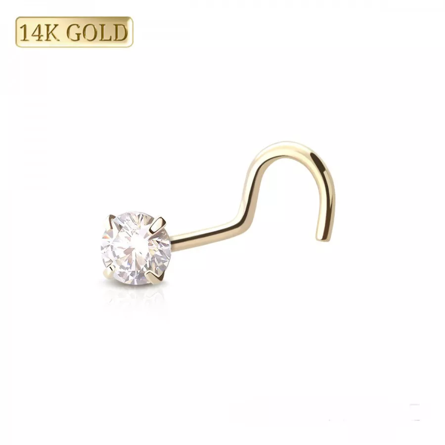 Gold screw nose stud deals