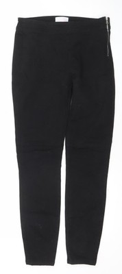 Savida Damen schwarz Skinny Stretch Jeans Größe 6 Reißverschluss Saum