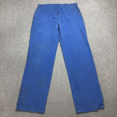 VINTAGE französische Hose Erwachsene 32 x 31 blau Workwear Chore Distressed Utility Herren