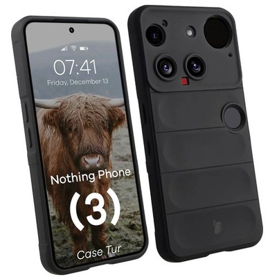 Handyhülle für Nothing Phone (3) Bizon Case Cover Schutz Hülle Etui Schwarz