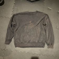 Abercrombie Fitch Men's L Gray Oversized Crewneck Pullover Fleece Sweatshirt