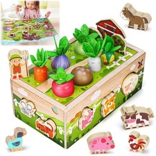 Montessori Wooden Sensory Toddler Toys: Toy for 1 Year Old Boys Girls Birthda...