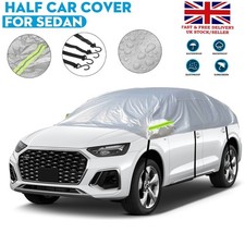 Half Car Cover Sun Frost Rain Protector Outdoor Sedan/SUV/Hatchback Universal UK