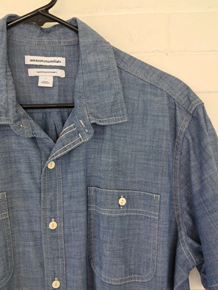 Essentials Short Sleeve Casual Button-Down Shirts for Men for sale