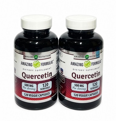 QUERCETIN 500MG 240 CAPS 2 PACK IMMUNE SUPPORT ANTIOXIDANT VEGGIE USA FAST SHIP