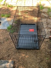 36" Dog Crate Kennel Folding Metal Pet Cage 2 Door W/ Tray Pan Indoor Dog House