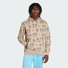 adidas men Tile Allover Print Loose Hoodie