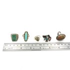 Southwest Sterling Turquoise Unakite MOP Inlay 5.75-9 Rings Lot of 5 #S5650-2 — photo 10