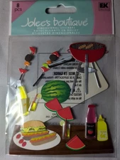 Jolee's Boutique Scrapbook Stickers Picnic Time BBQ Hamburger Hotdog Watermelon 