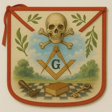 Masonic Hand Painted Apron Custom Handcrafted Freemason Regalia