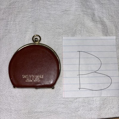 Saks Fifth Avenue Reptile Leather Coin Purse Vintage Change Pouch