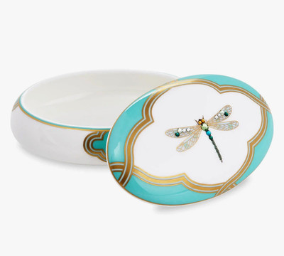 Prouna Jewelry My Dragonfly Turquoise Trinket Box Swarovski Jewels NIB